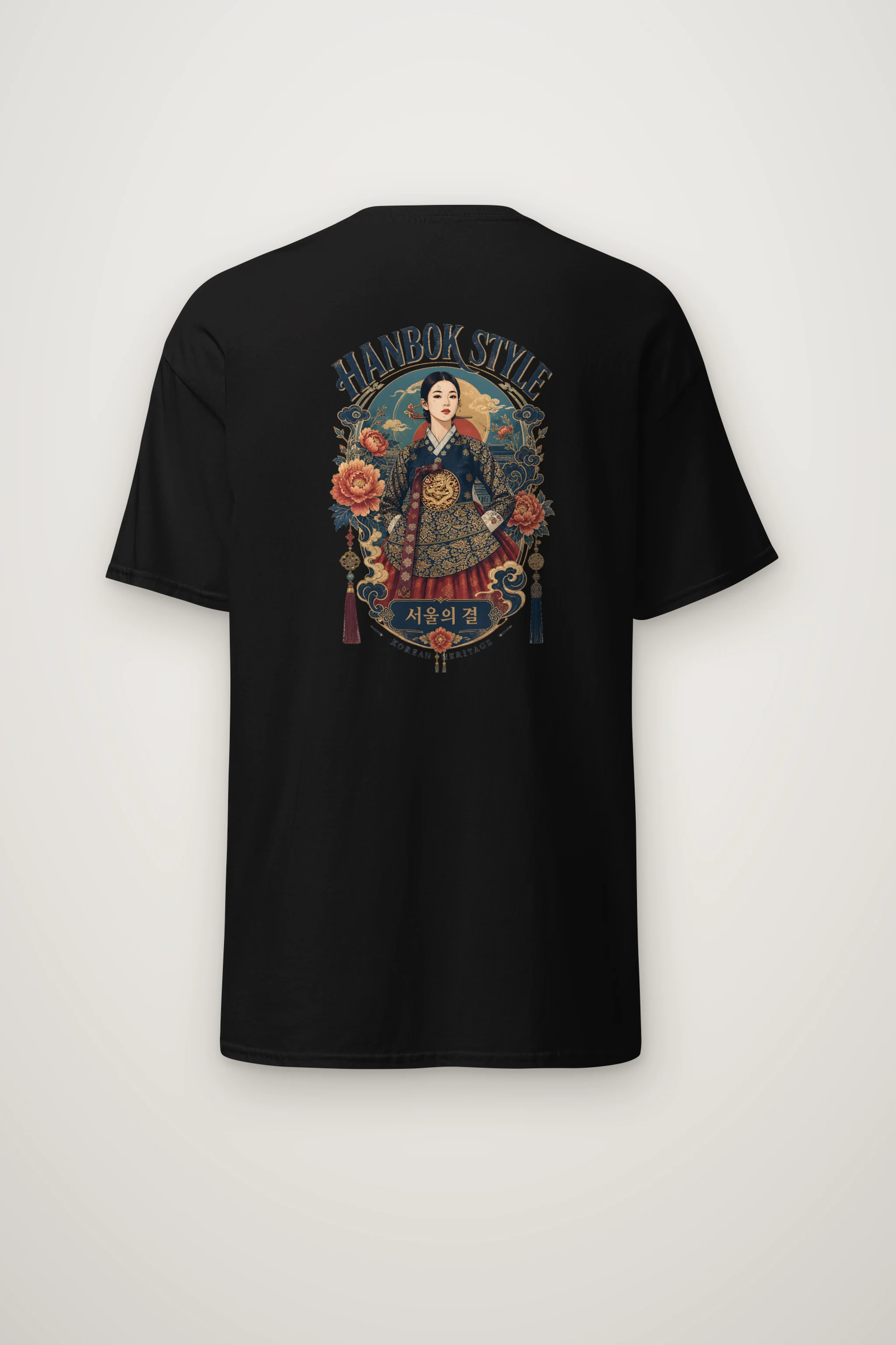 "Seoul's Woven Grace" Heavyweight Unisex Crewneck T-shirt