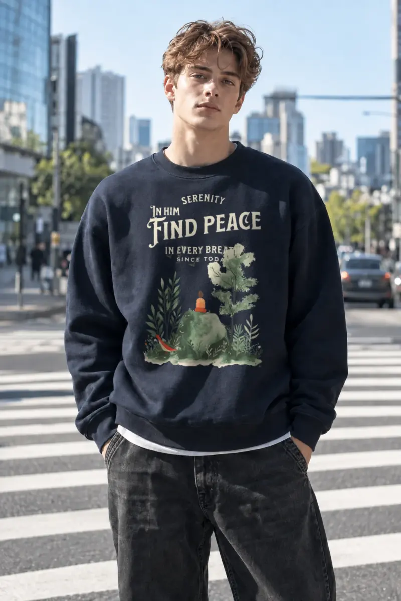 "Serenity In Him" Heavy Blend Unisex Crewneck Sweatshirt | Gildan 18000
