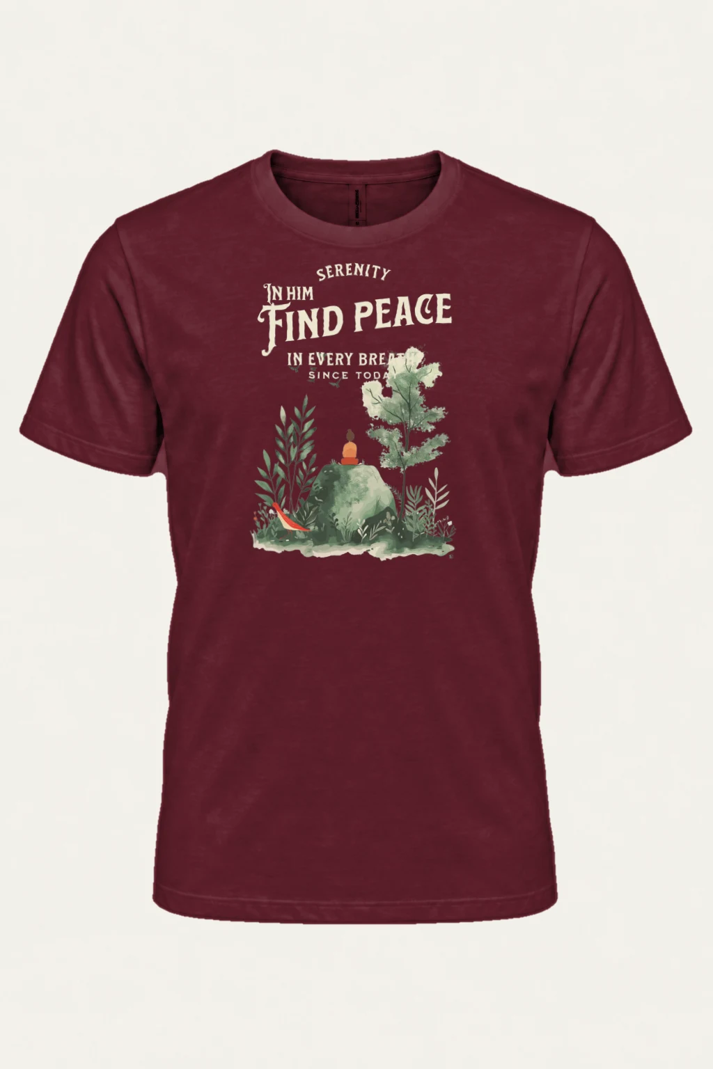 "Serenity In Him" Heavyweight Unisex Crewneck T-shirt | Gildan 5000