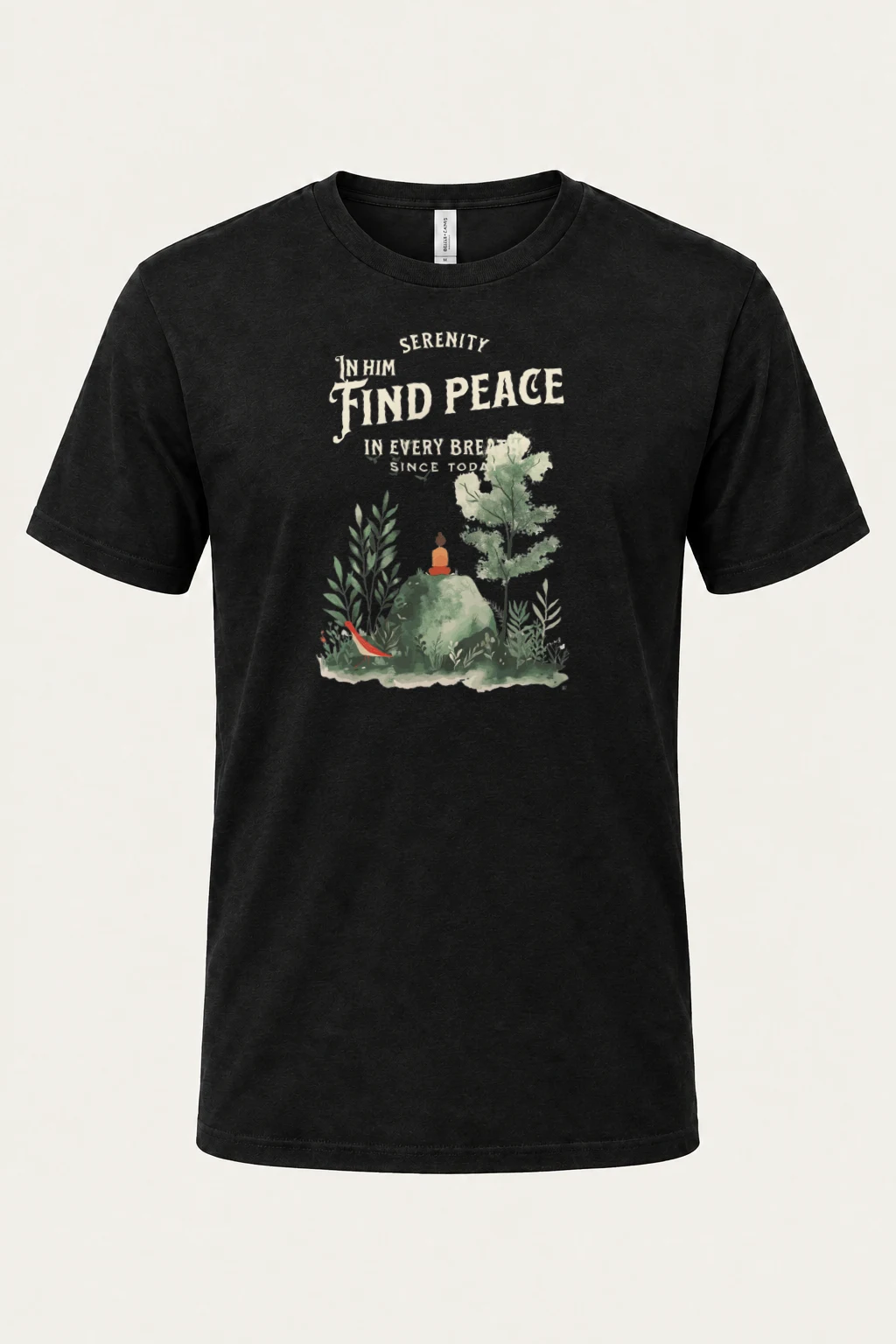 "Serenity In Him" Heavyweight Unisex Crewneck T-shirt | Gildan 5000
