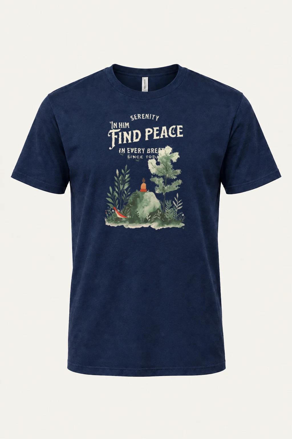"Serenity In Him" Heavyweight Unisex Crewneck T-shirt | Gildan 5000
