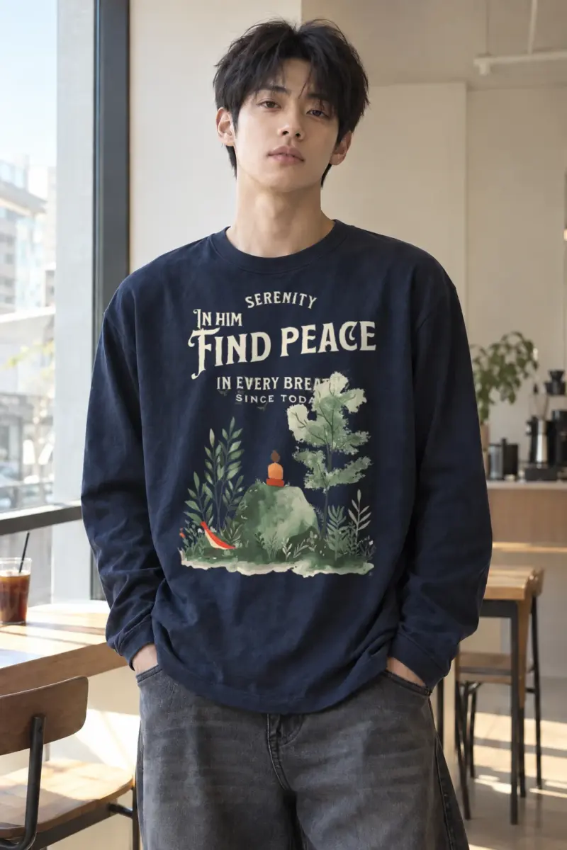 “Serenity In Him” Unisex Longsleeve T-shirt | Gildan 2400