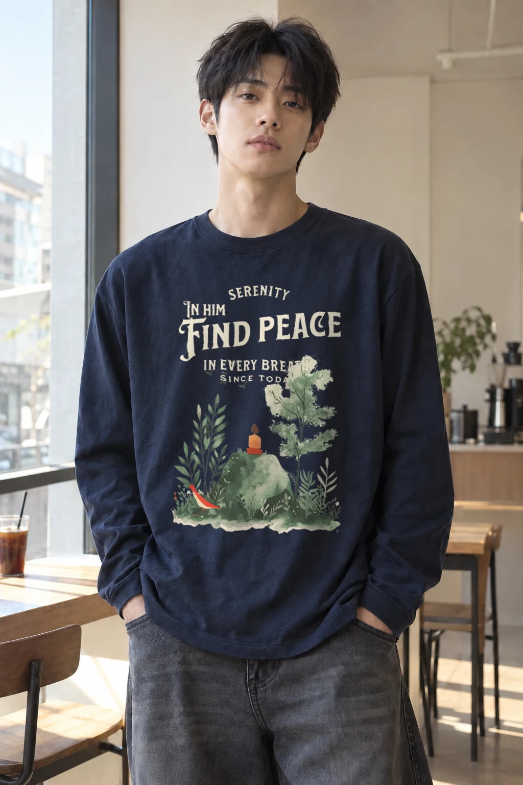"Serenity In Him" Unisex Longsleeve T-shirt | Gildan 2400