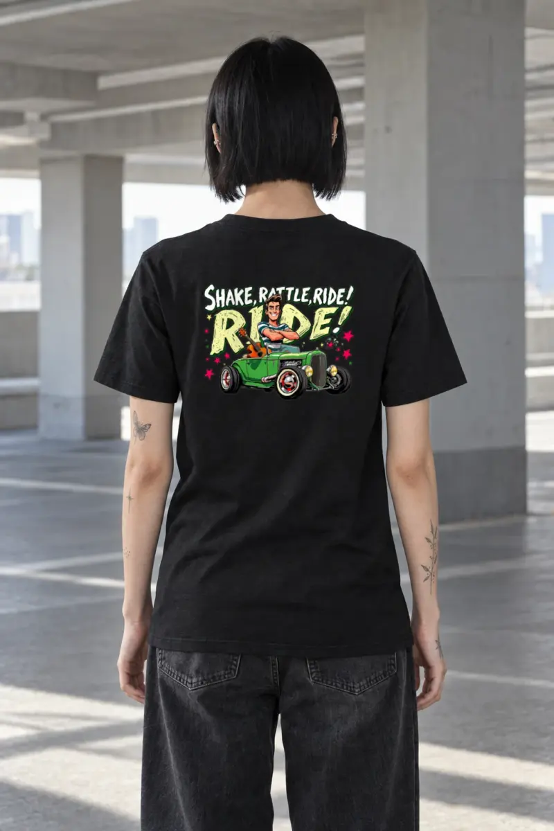 "Shake Rattle Ride" Heavyweight Unisex Crewneck T-shirt