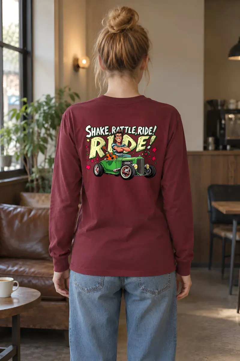 "Shake, Rattle, Ride" Unisex Longsleeve T-shirt