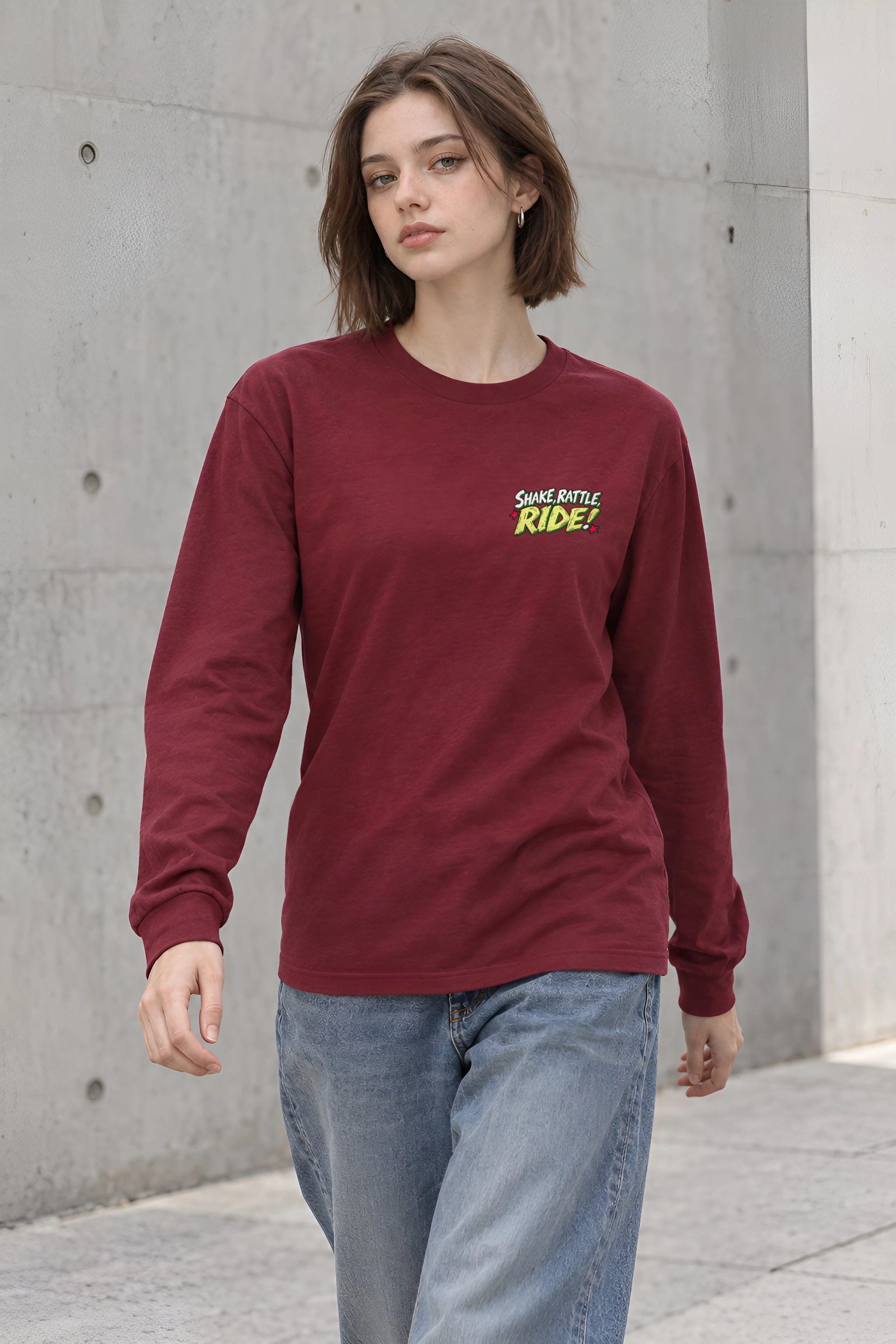 "Shake, Rattle, Ride" Unisex Longsleeve T-shirt