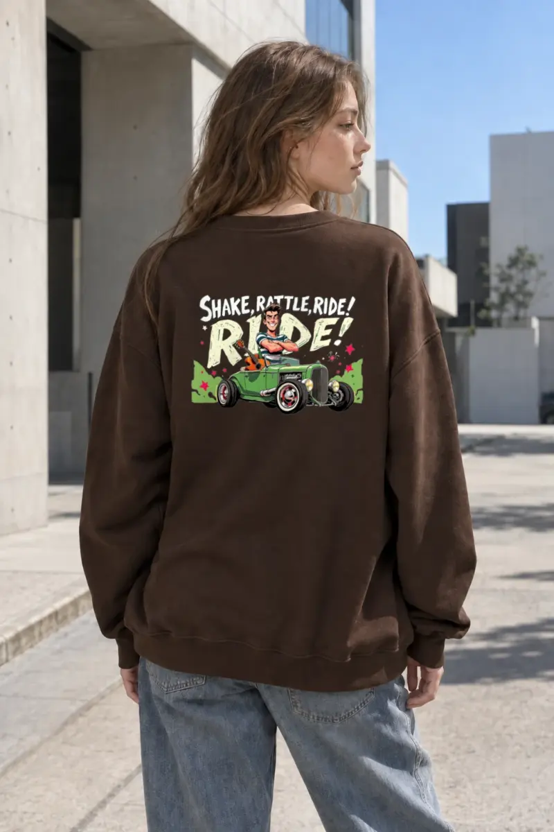 "Share, Rattle, Ride" Heavy Blend Unisex Crewneck Sweatshirt | Gildan 18000