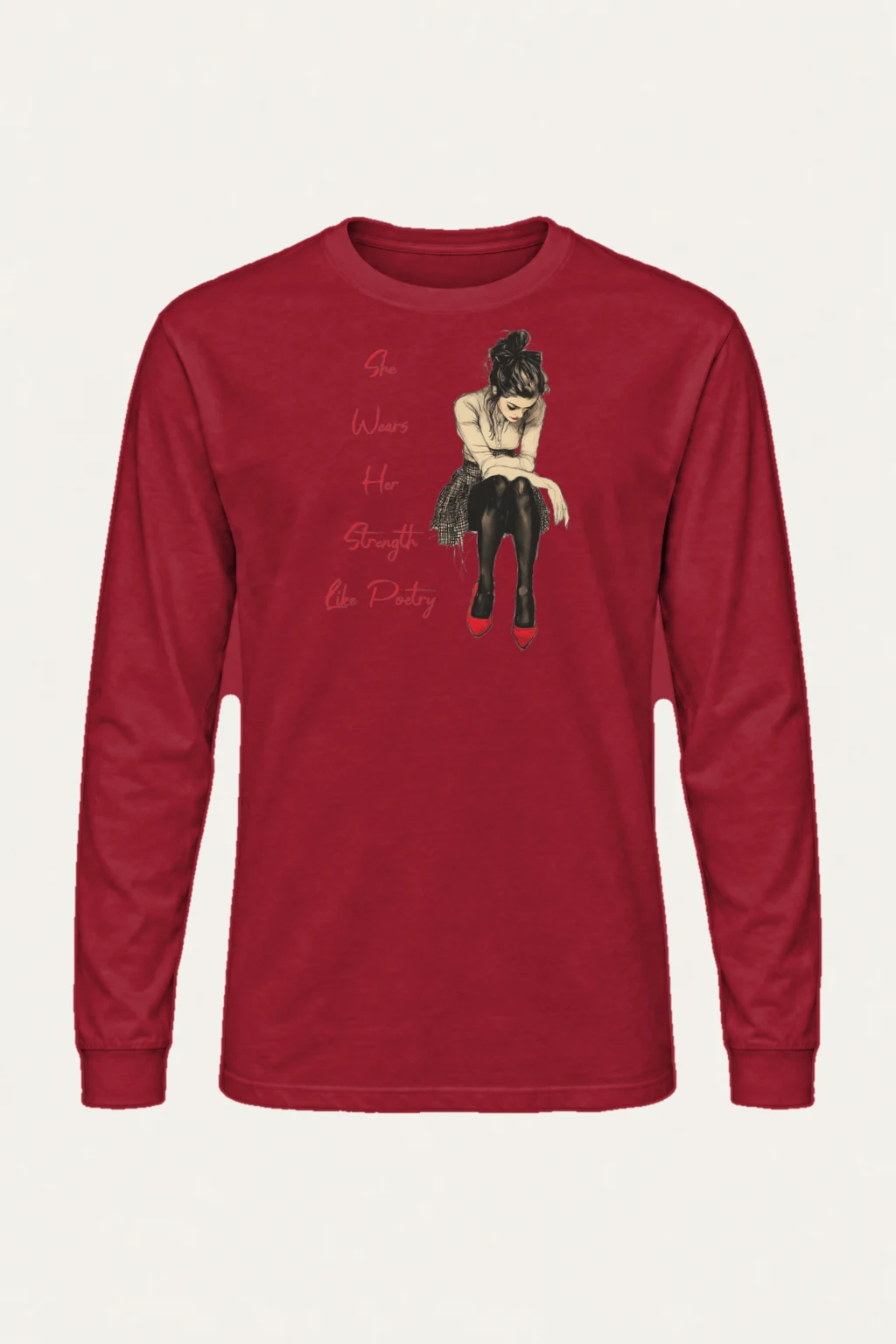 "She Wears Her Strength" Unisex Longsleeve T-shirt | Gildan 2400