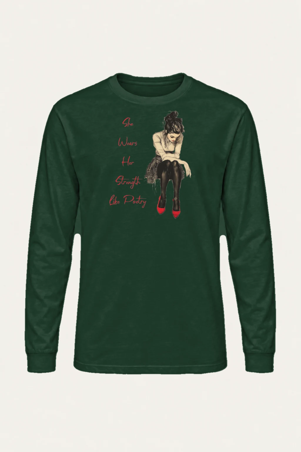 "She Wears Her Strength" Unisex Longsleeve T-shirt | Gildan 2400