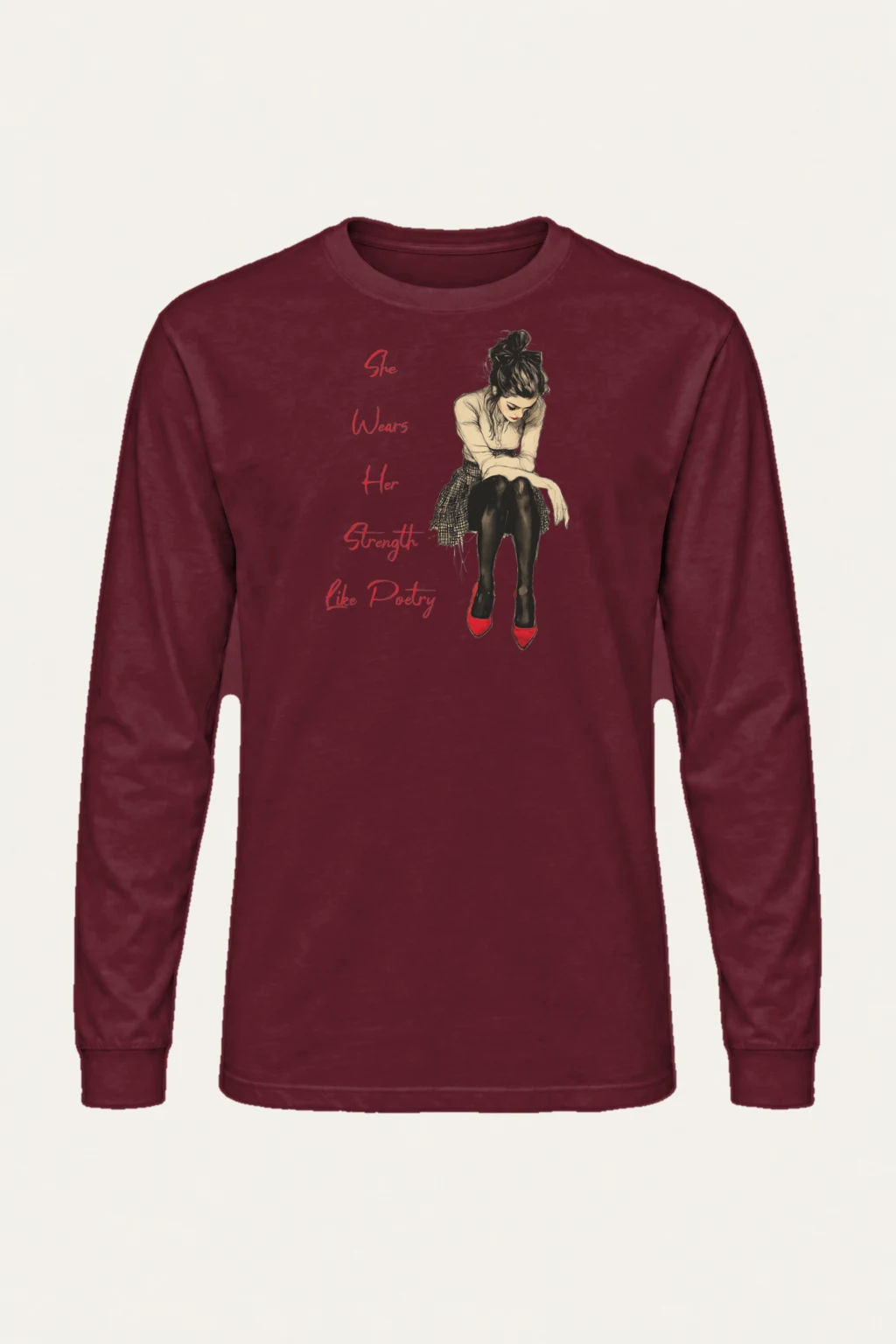 "She Wears Her Strength" Unisex Longsleeve T-shirt | Gildan 2400