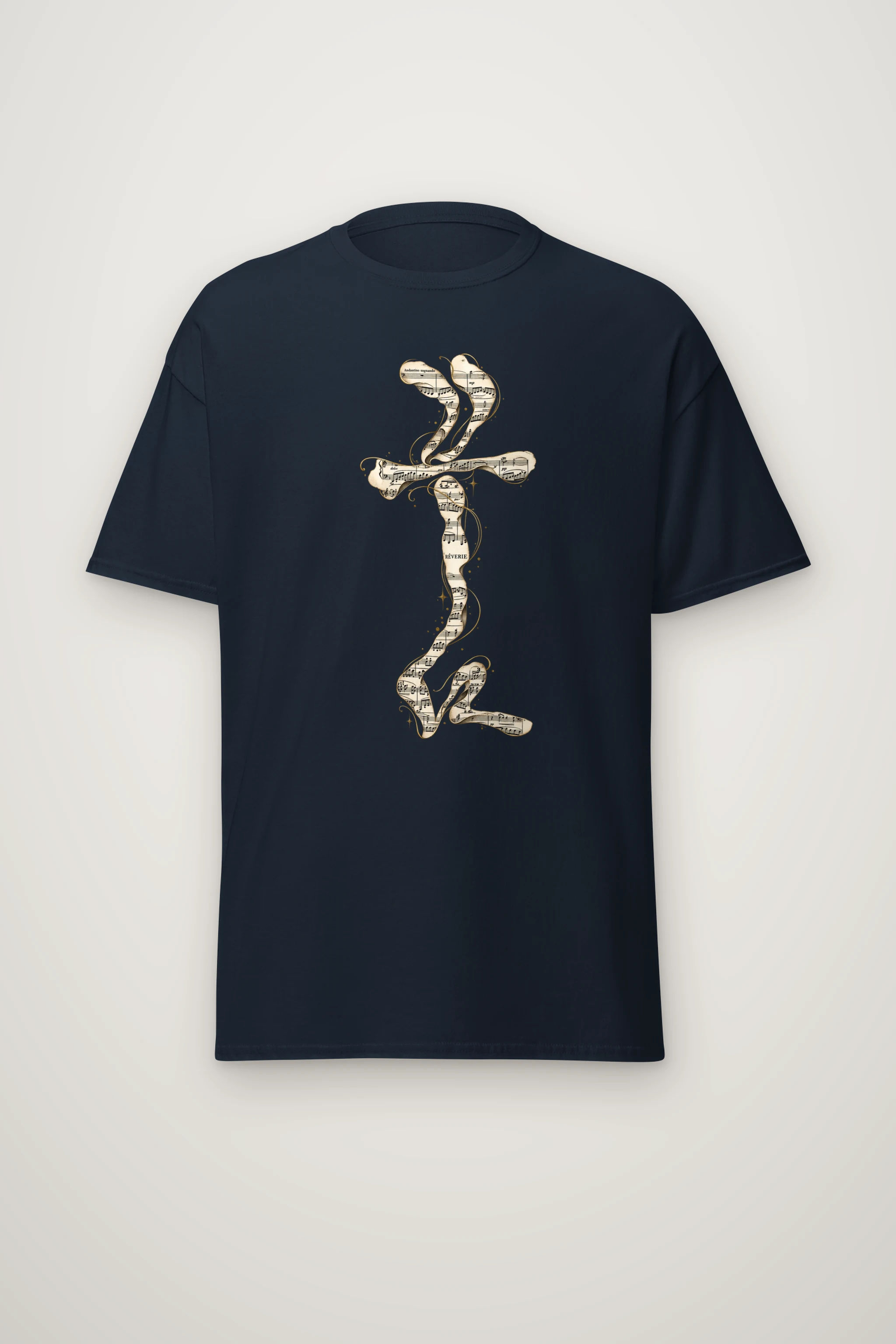 "Sheet Music Cross" Heavyweight Unisex Crewneck T-shirt
