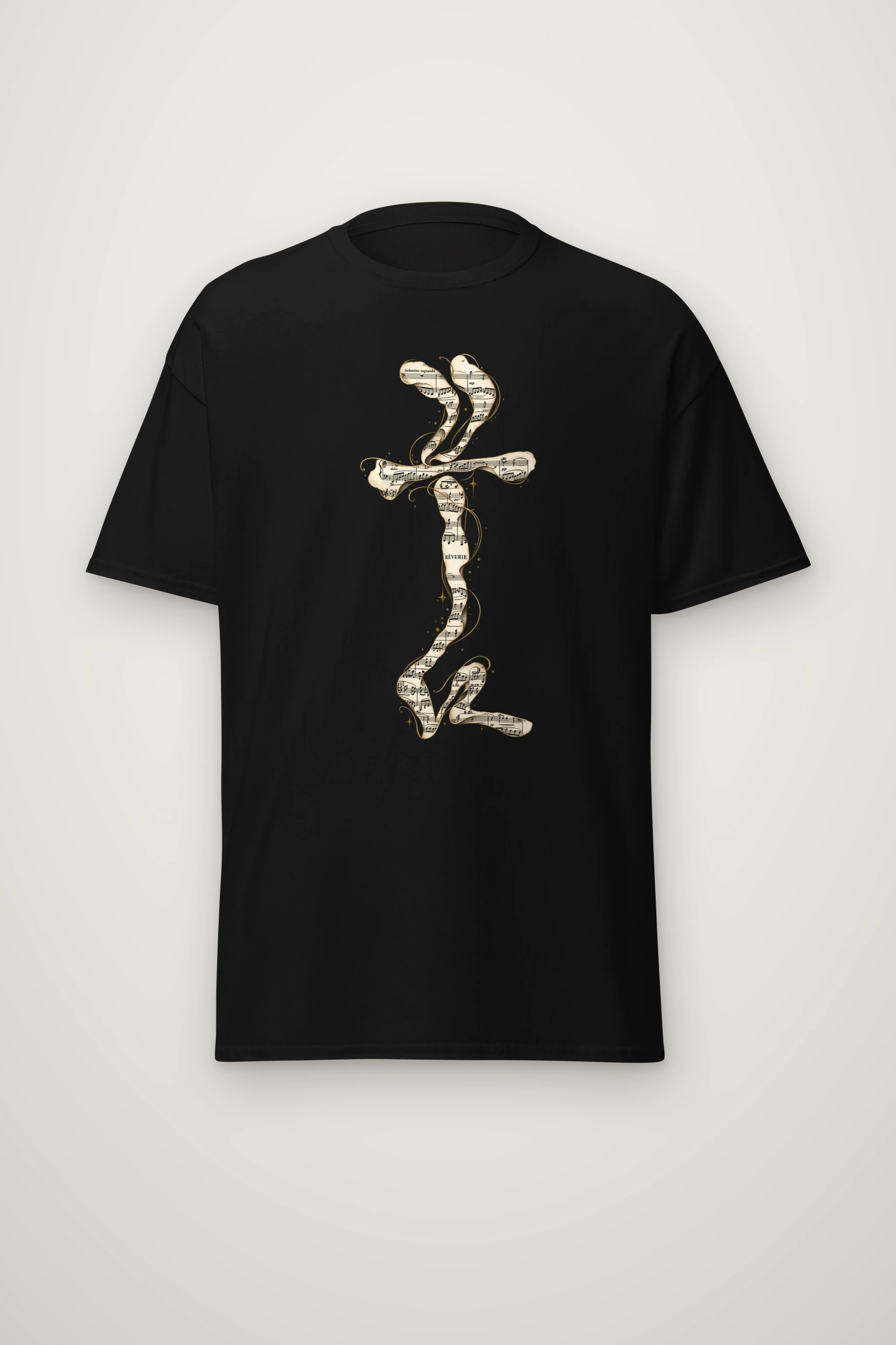 "Sheet Music Cross" Heavyweight Unisex Crewneck T-shirt