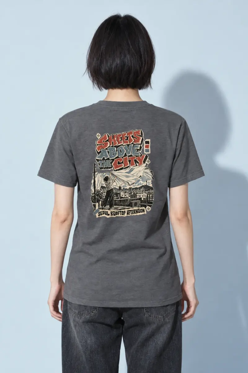 “Sheets Above the City” Heavyweight Unisex Crewneck T-shirt