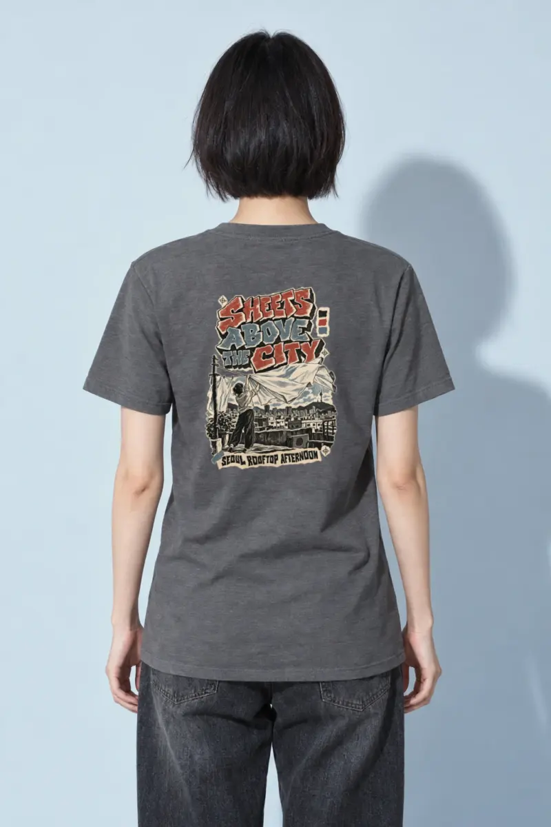 "Sheets Above the City" Heavyweight Unisex Crewneck T-shirt
