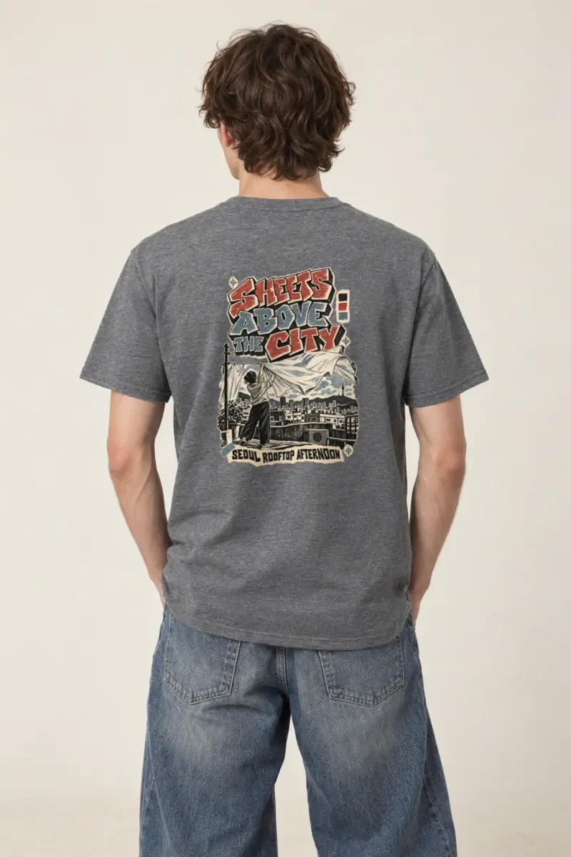 "Sheets Above the City" Heavyweight Unisex Crewneck T-shirt