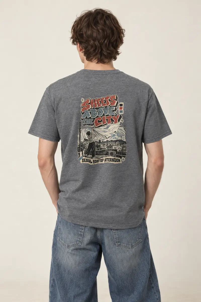 "Sheets Above the City" Heavyweight Unisex Crewneck T-shirt