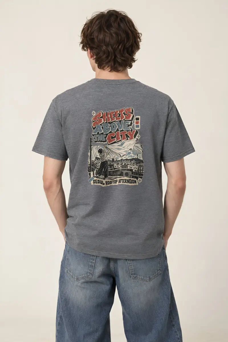 "Sheets Above the City" Heavyweight Unisex Crewneck T-shirt