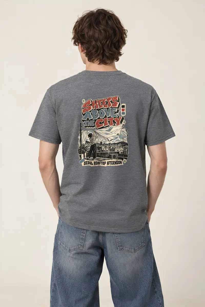 "Sheets Above the City" Heavyweight Unisex Crewneck T-shirt