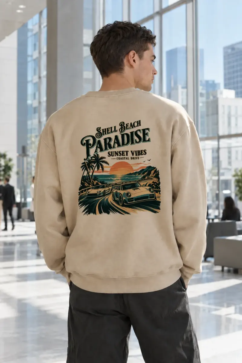 "Shell Beach Paradise" Heavy Blend Unisex Crewneck Sweatshirt | Gildan 18000