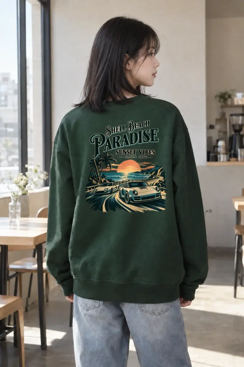 "Shell Beach Paradise" Heavy Blend Unisex Crewneck Sweatshirt | Gildan 18000