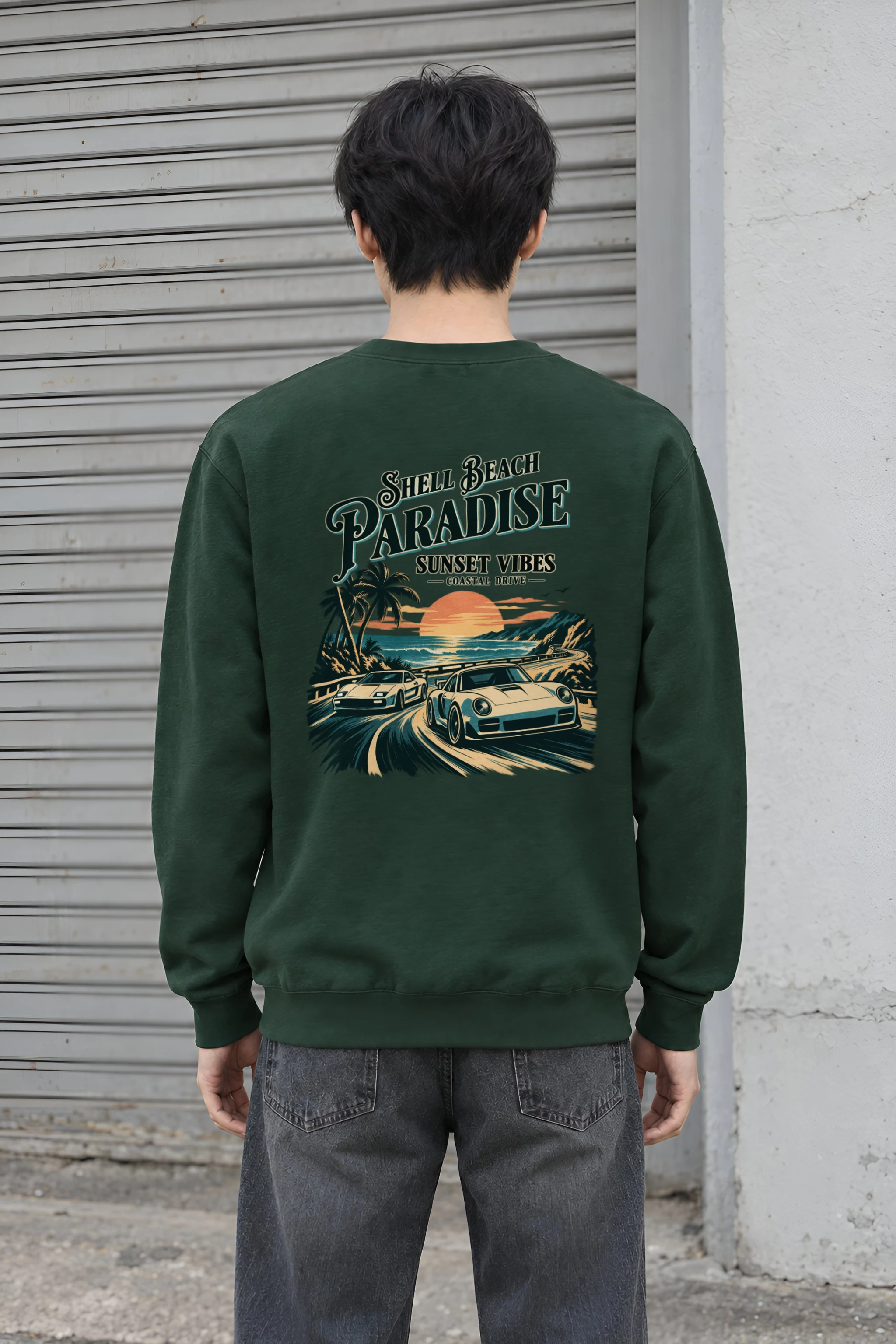 "Shell Beach Paradise" Heavy Blend Unisex Crewneck Sweatshirt