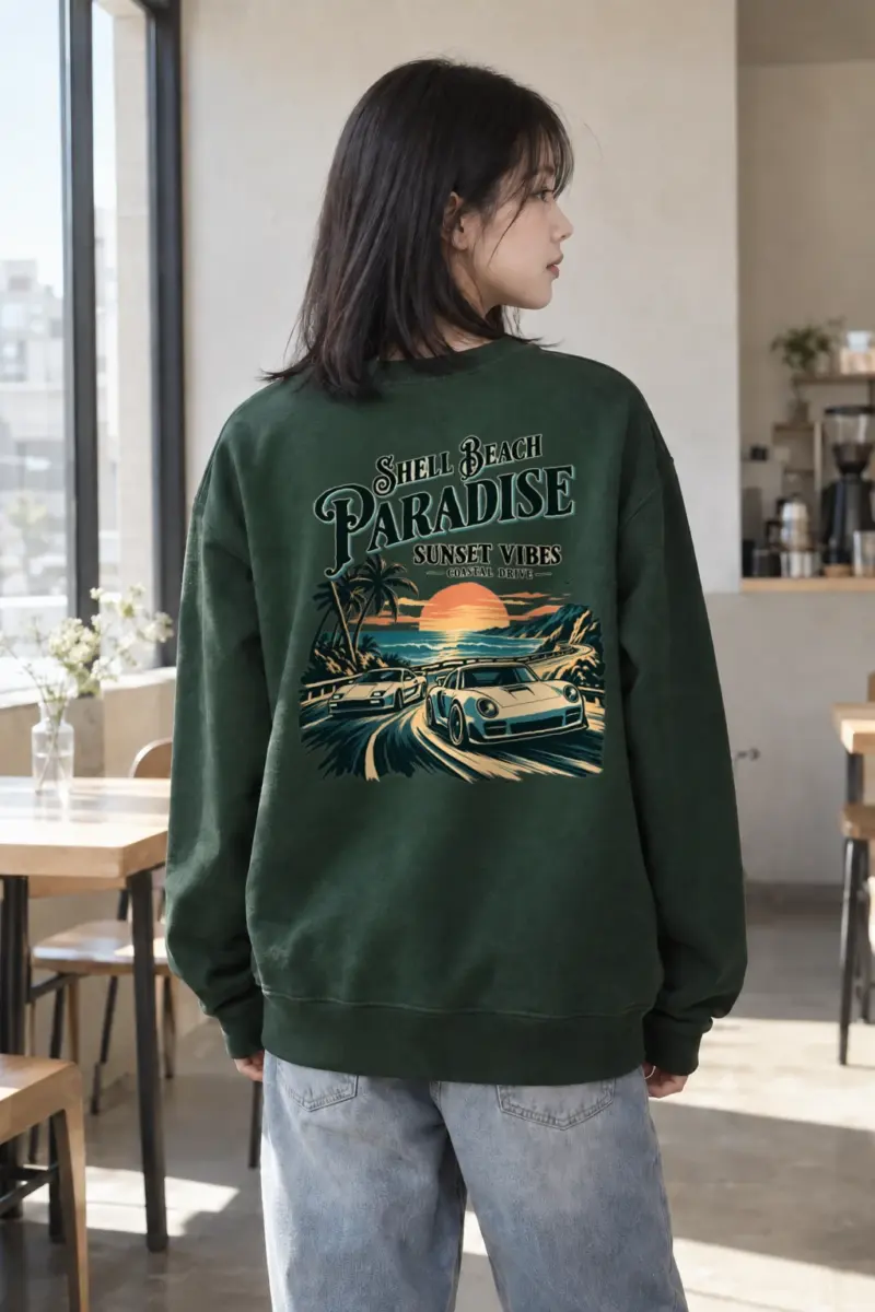 "Shell Beach Paradise" Heavy Blend Unisex Crewneck Sweatshirt | Gildan 18000