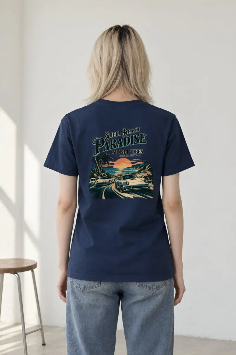 "Shell Beach Paradise" Heavyweight Unisex Crewneck T-shirt