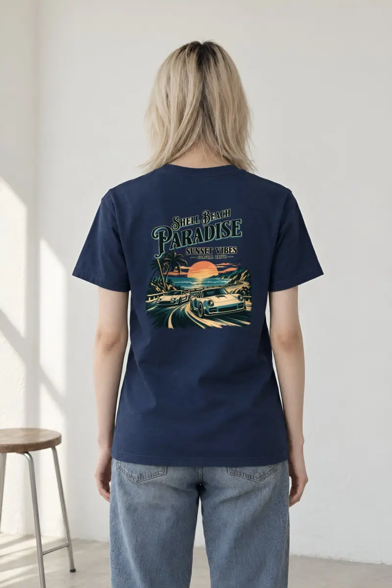 "Shell Beach Paradise" Heavyweight Unisex Crewneck T-shirt