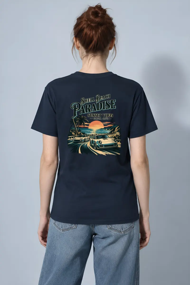 "Shell Beach Paradise" Heavyweight Unisex Crewneck T-shirt