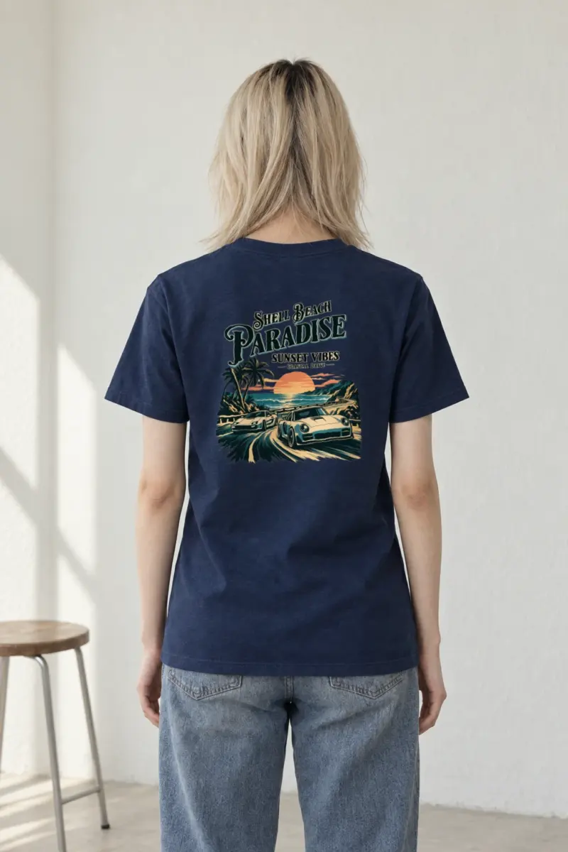 "Shell Beach Paradise" Heavyweight Unisex Crewneck T-shirt