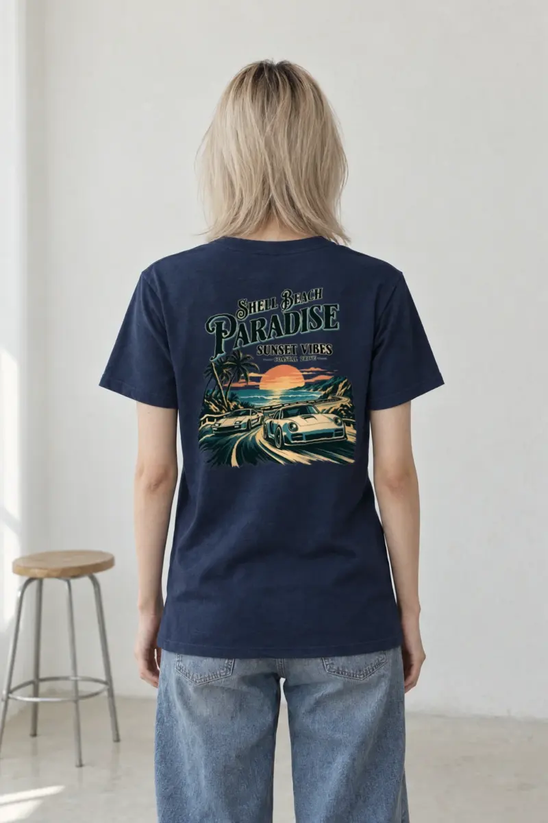 "Shell Beach Paradise" Heavyweight Unisex Crewneck T-shirt | Gildan 5000