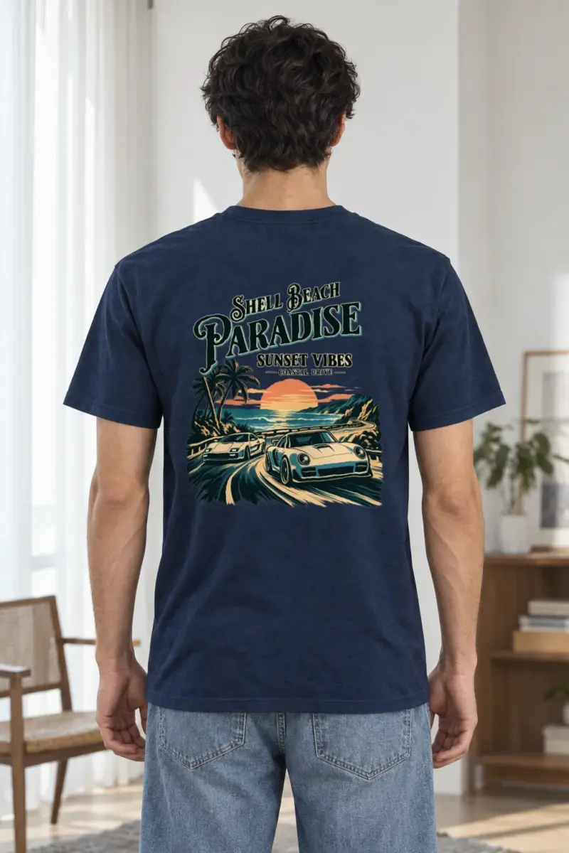 "Shell Beach Paradise" Heavyweight Unisex Crewneck T-shirt | Gildan 5000