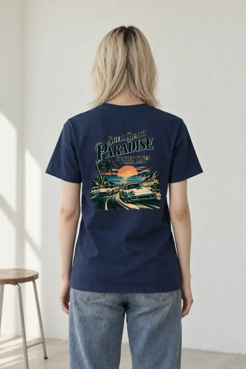 "Shell Beach Paradise" Heavyweight Unisex Crewneck T-shirt