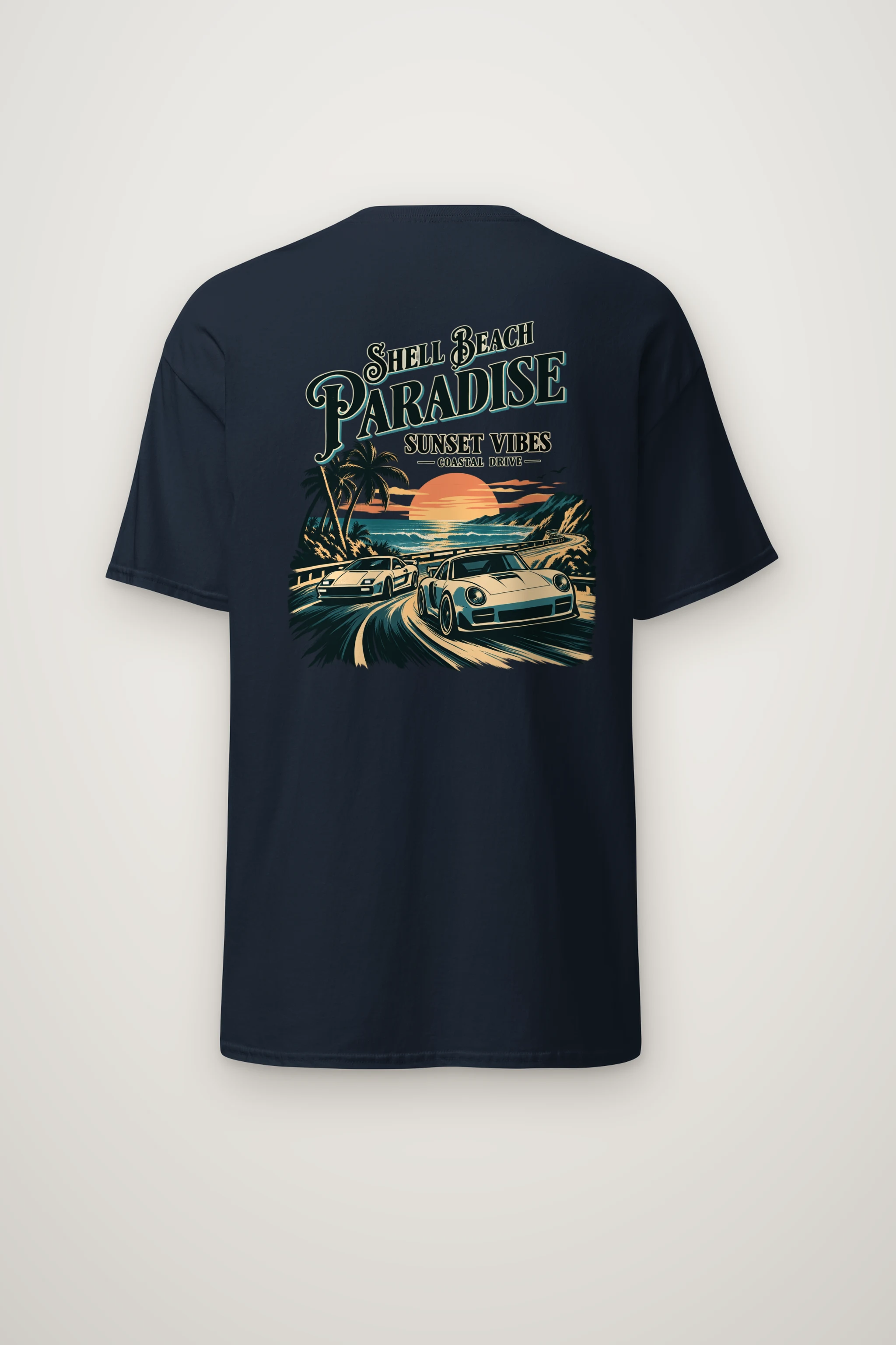 "Shell Beach Paradise" Heavyweight Unisex Crewneck T-shirt