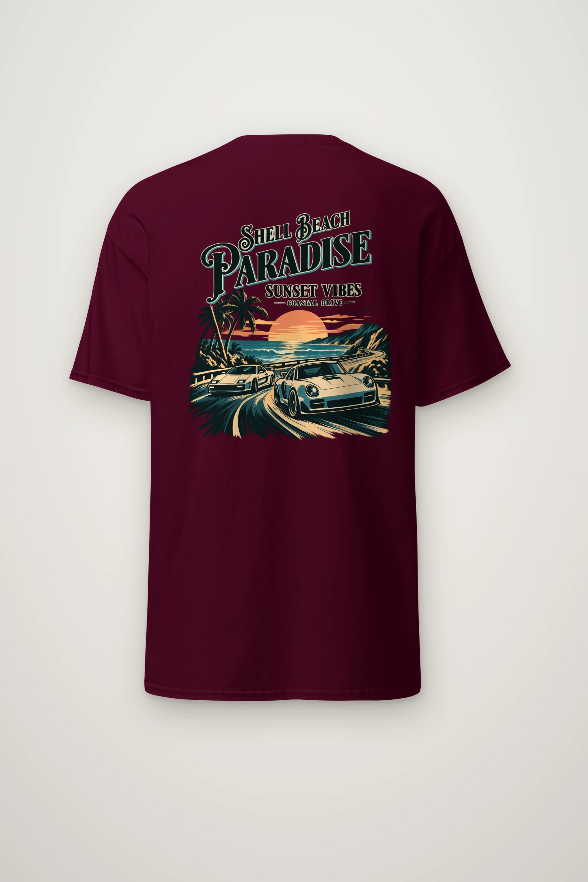 "Shell Beach Paradise" Heavyweight Unisex Crewneck T-shirt