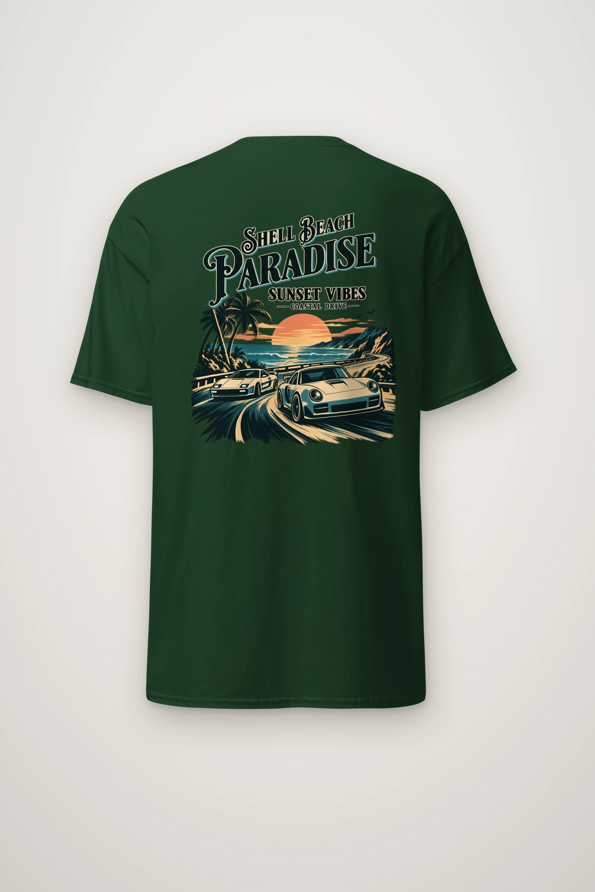 "Shell Beach Paradise" Heavyweight Unisex Crewneck T-shirt