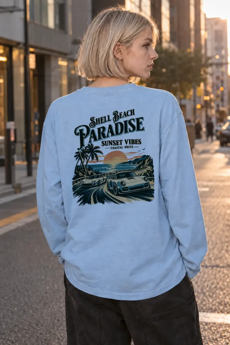 "Shell Beach Paradise" Unisex Longsleeve T-shirt | Gildan 2400