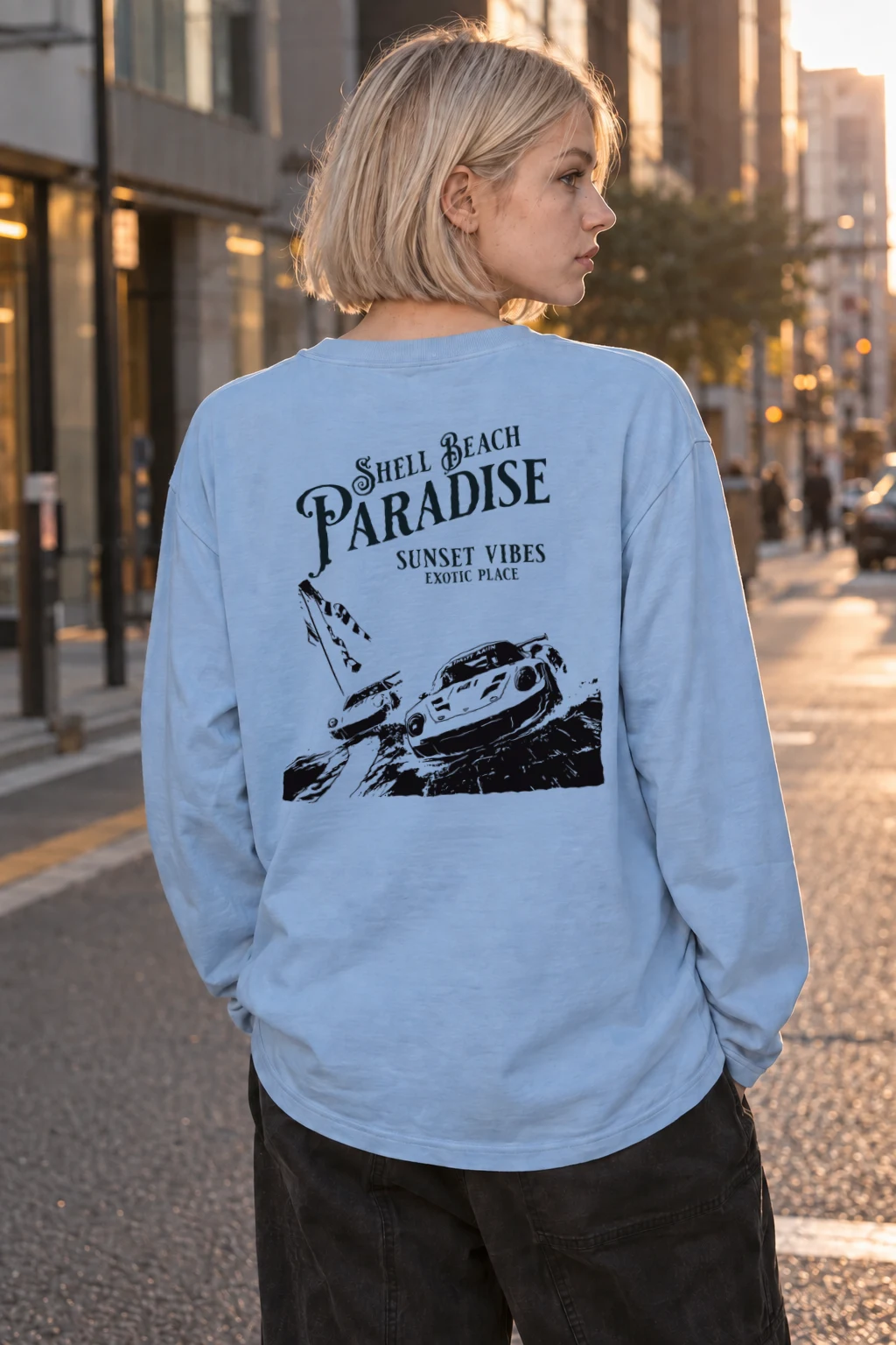 "Shell Beach Paradise" Unisex Longsleeve T-shirt | Gildan 2400