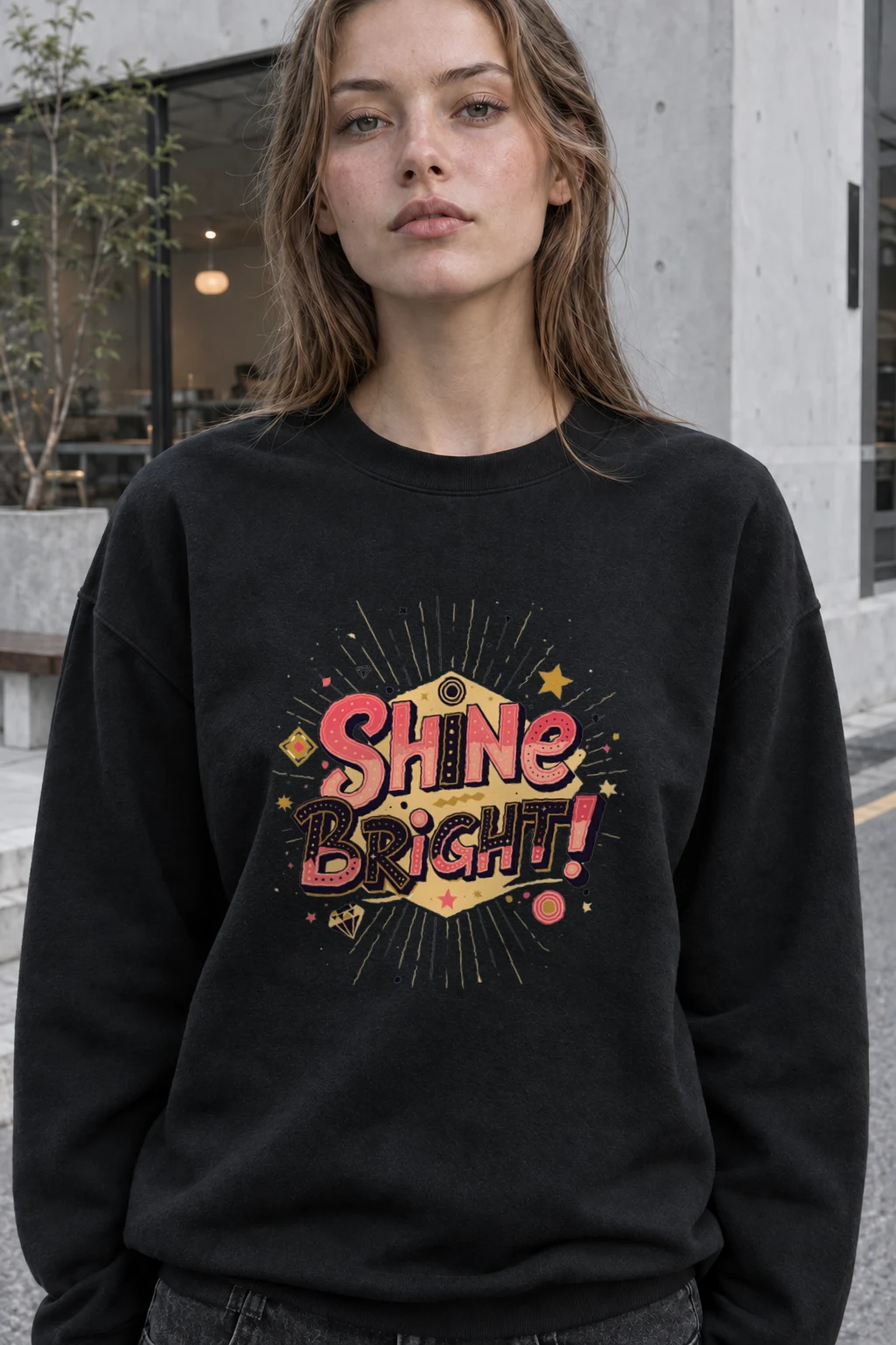 "Shine Bright" Heavy Blend Unisex Crewneck Sweatshirt | Gildan 18000