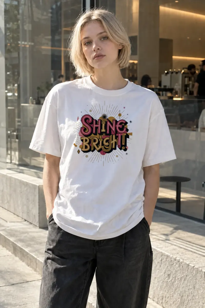 "Shine Bright" Heavyweight Unisex Crewneck T-shirt | Gildan 5000