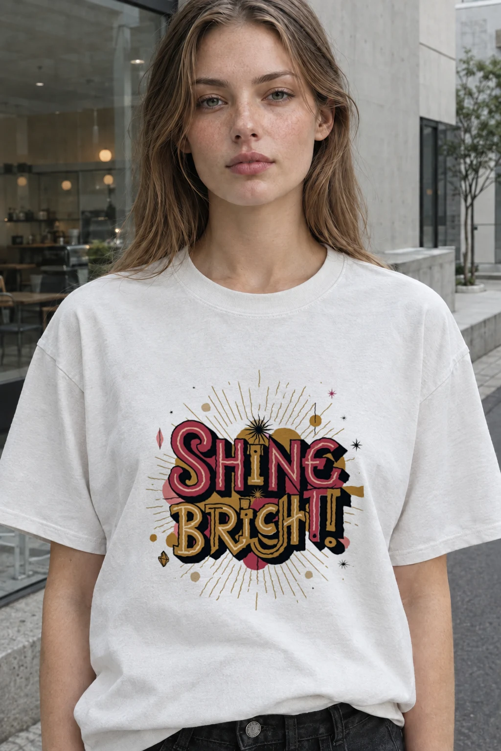 "Shine Bright" Heavyweight Unisex Crewneck T-shirt | Gildan 5000