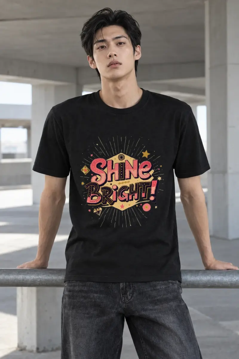 "Shine Bright" Heavyweight Unisex Crewneck T-shirt