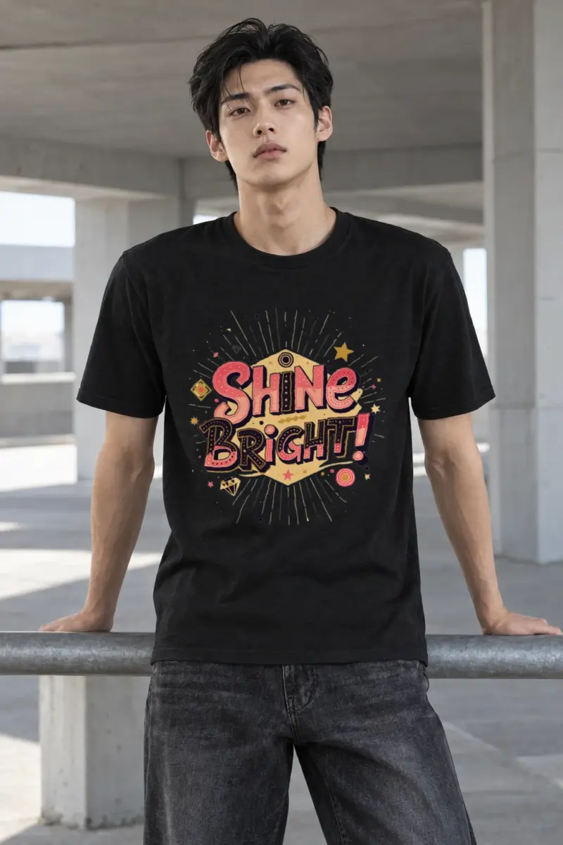 "Shine Bright" Heavyweight Unisex Crewneck T-shirt
