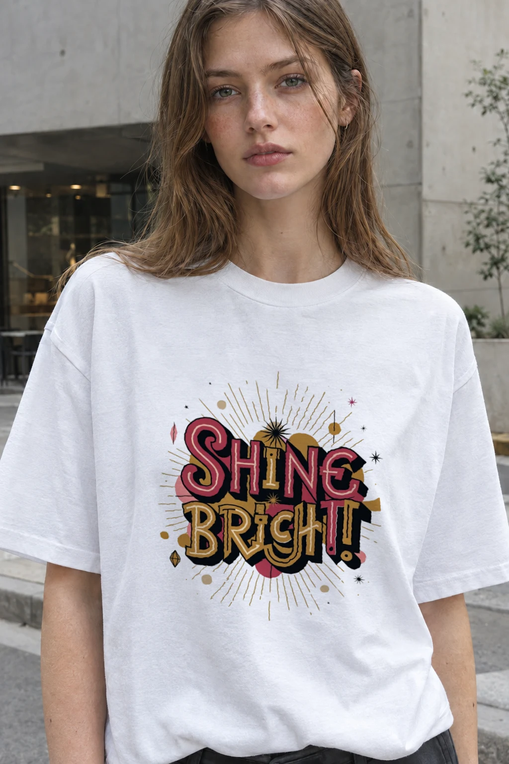 "Shine Bright" Heavyweight Unisex Crewneck T-shirt | Gildan 5000