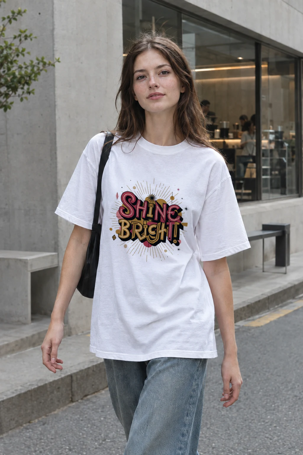 "Shine Bright" Heavyweight Unisex Crewneck T-shirt | Gildan 5000