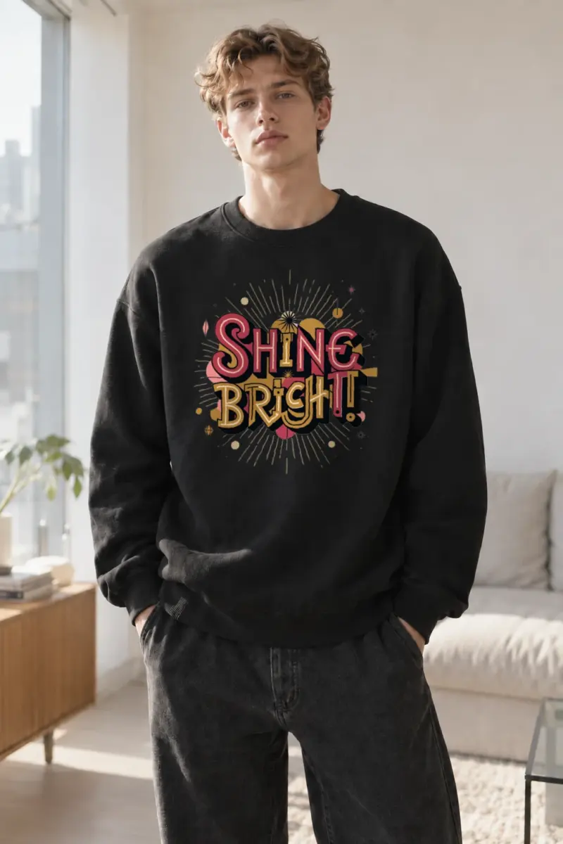 “Shine Bright Sunburst” Heavy Blend Unisex Crewneck Sweatshirt | Gildan 18000