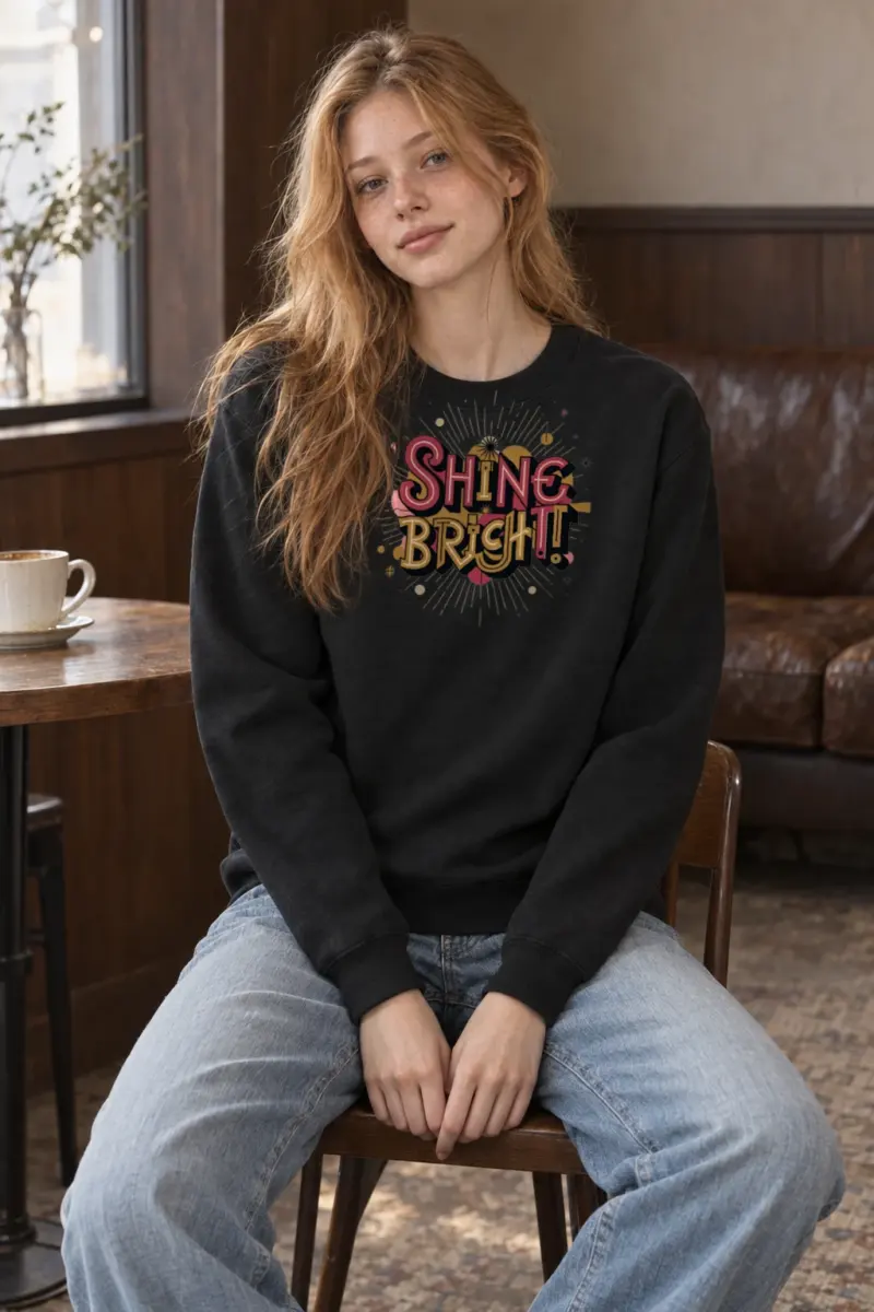 "Shine Bright Sunburst" Heavy Blend Unisex Crewneck Sweatshirt