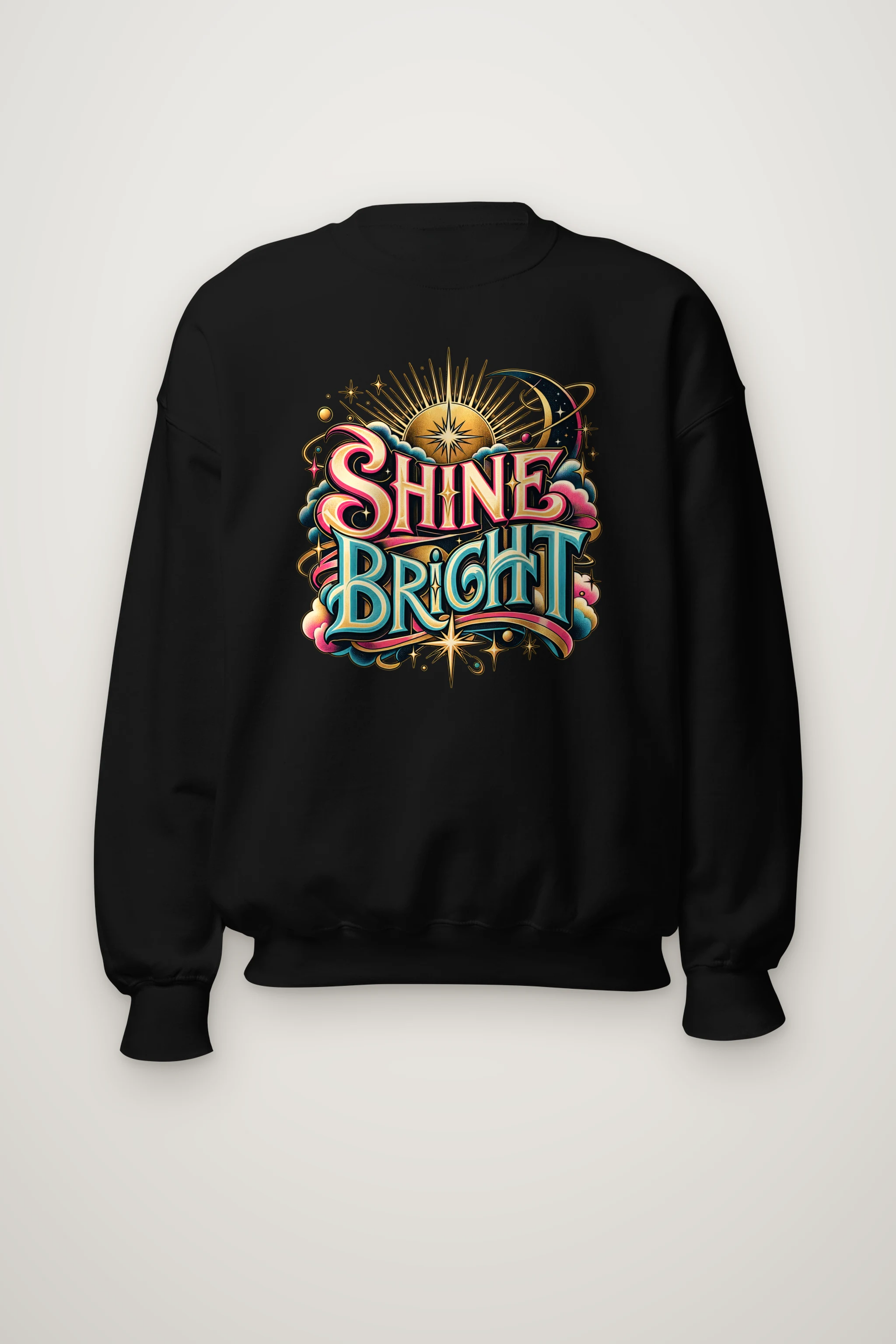 "Shine Bright Lettering" Heavy Blend Unisex Crewneck Sweatshirt