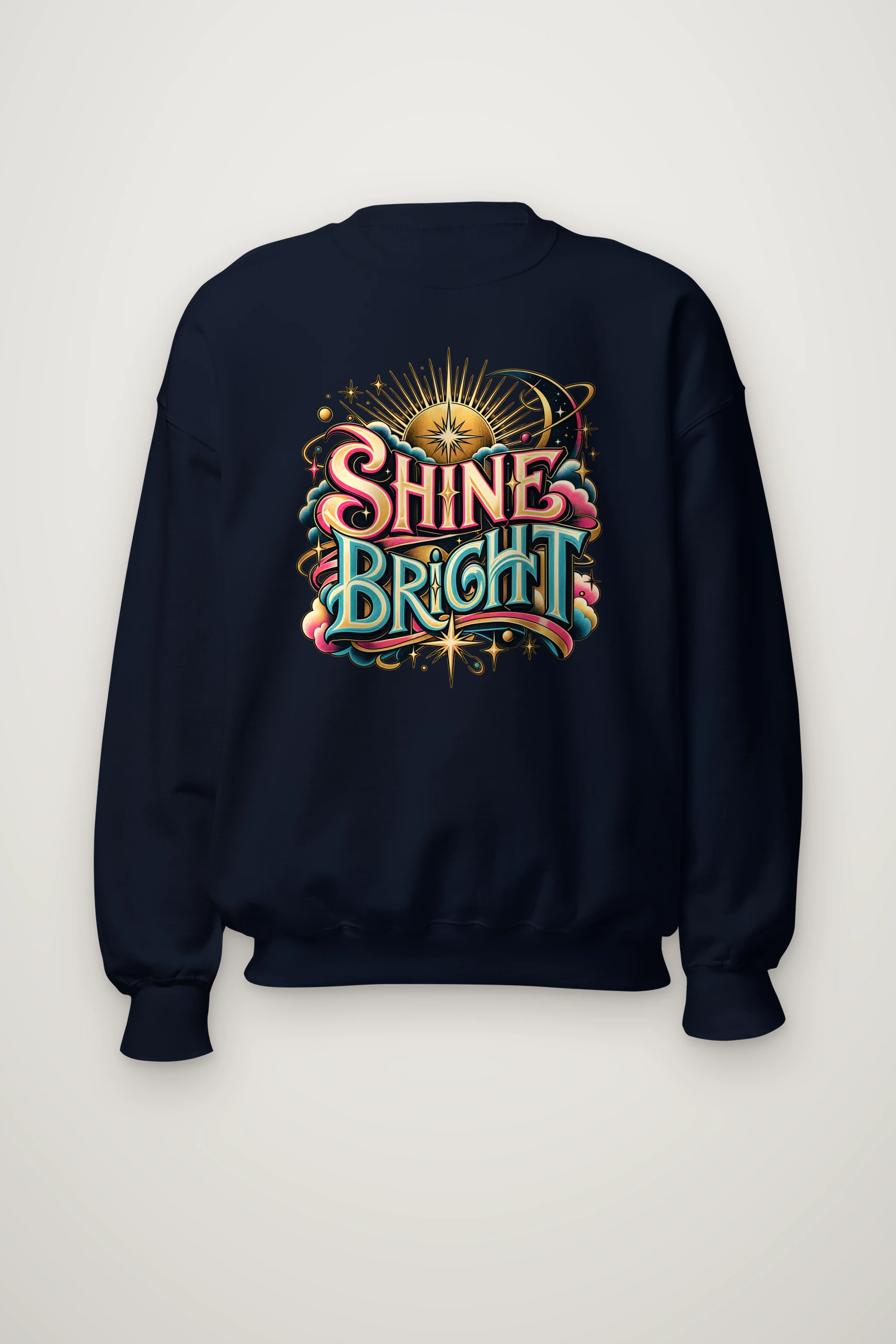 "Shine Bright Lettering" Heavy Blend Unisex Crewneck Sweatshirt