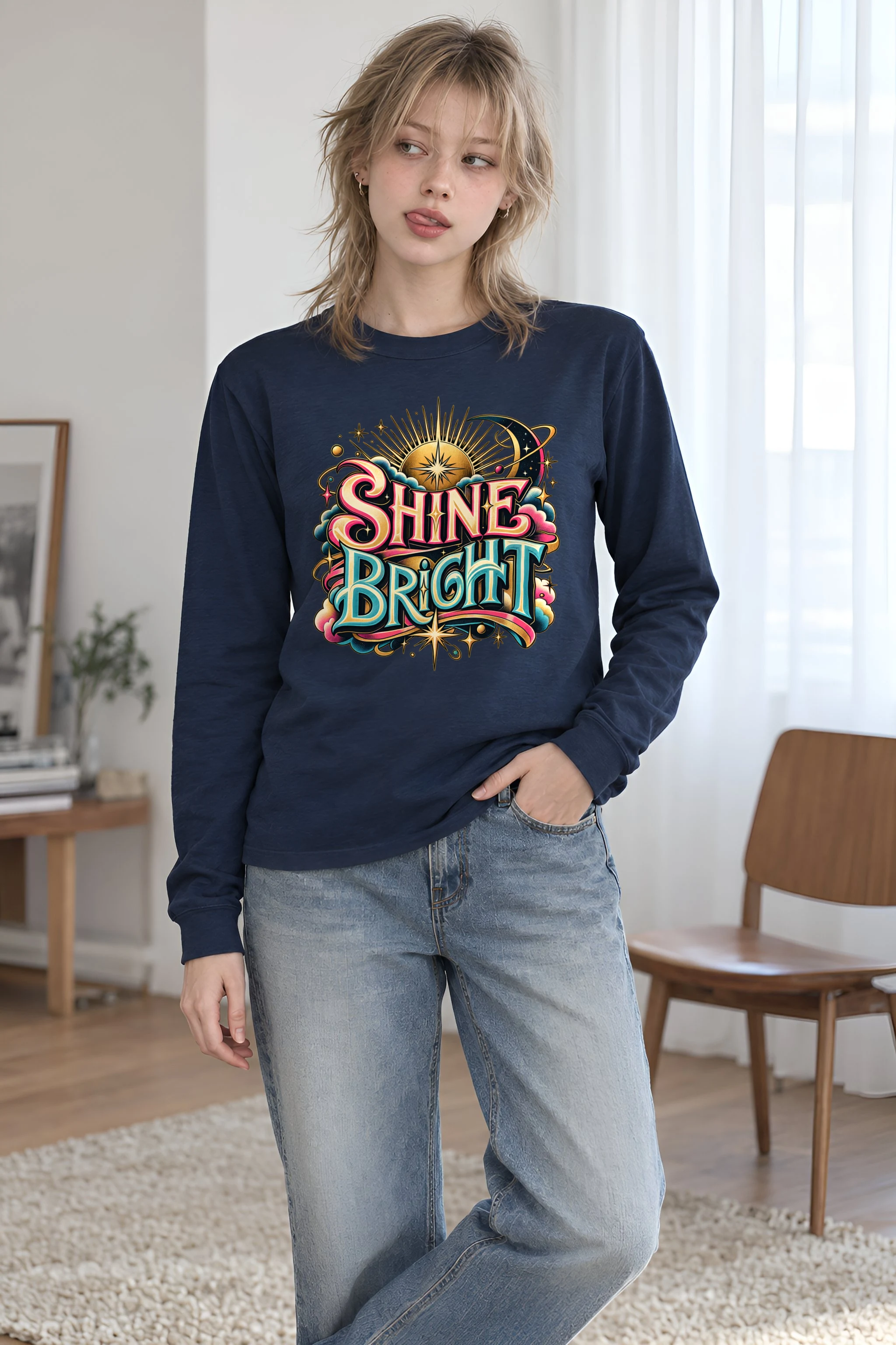 "Crescent Sun Radiance" Unisex Longsleeve T-shirt